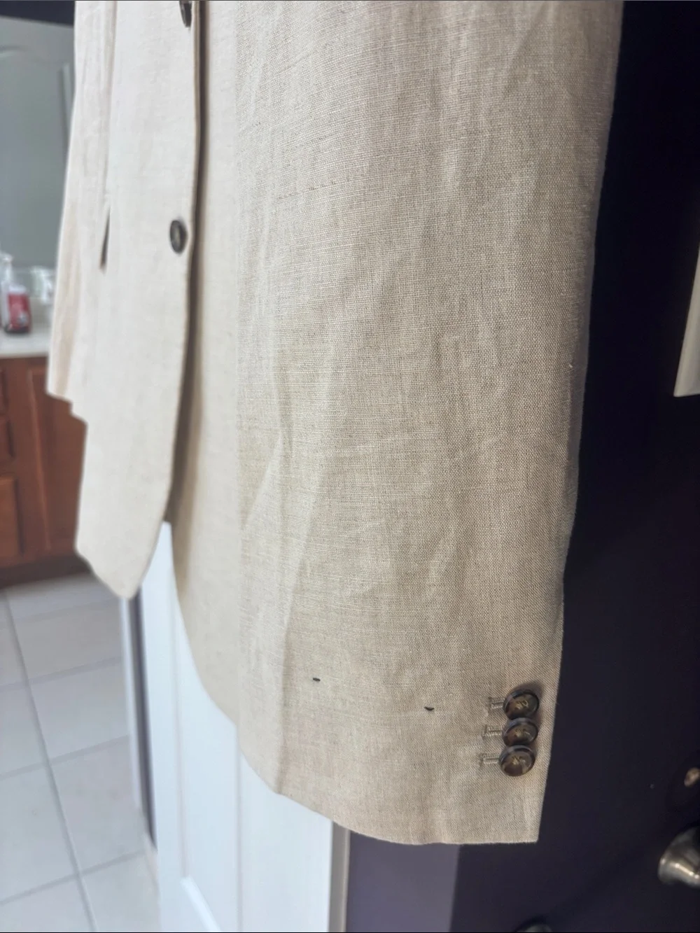 Men's Banana Republic Cream Linen Blazer - Classic Single-Breasted Jacket